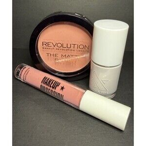 Revolution Fusion Blush Romantic Lip Gloss Olive & June ECC Nail Polish Bundle